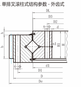 (HJW系列)单排交叉滚柱式leyu·乐鱼（中国）体育官方网站外齿